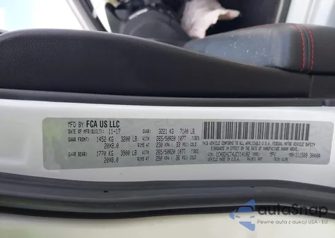 2018 Dodge Durango R/T Rwd z USA, uszkodzony, nr VIN 1C4SDHCT4JC114102